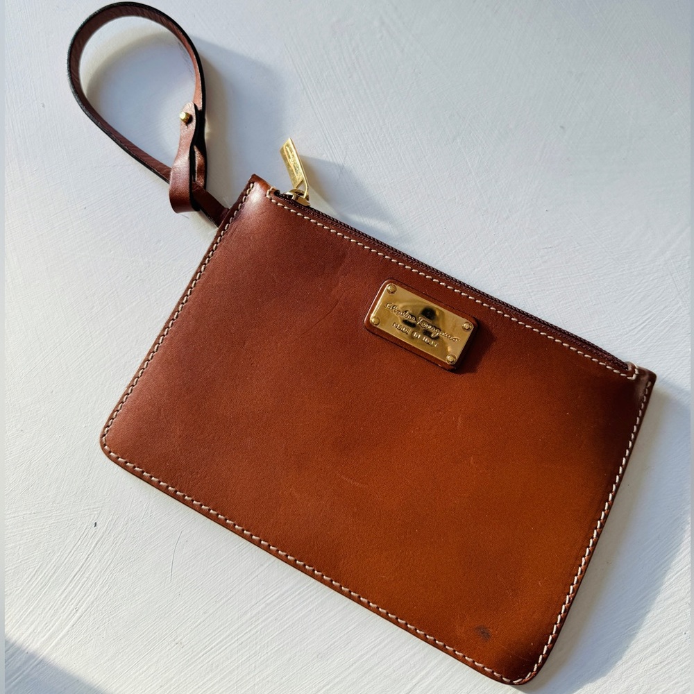Salvatore Ferragamo Mini Leather Wristlet Purse